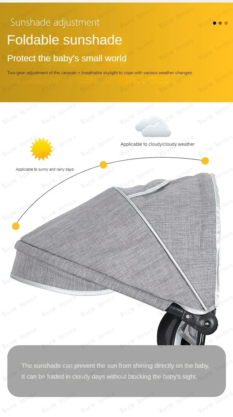 Children's Double Stroller Multifunctional Two-way Baby Stroller Twins Stroller Double Folding Three-wheel Car