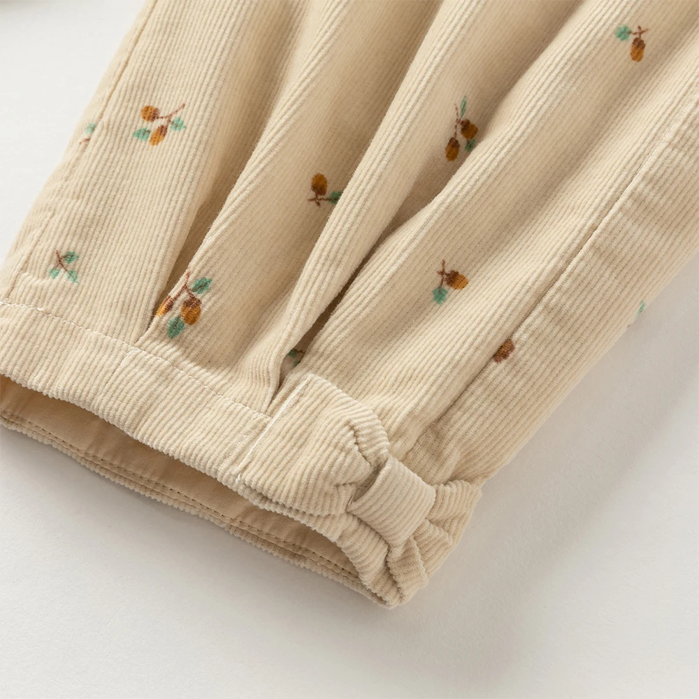 Dave Bella Children's Baby Pants Autumn Girls Baby Fashion Casual Corduroy Sweet Cute Loose Straight Trousers Outdoor DB3252518