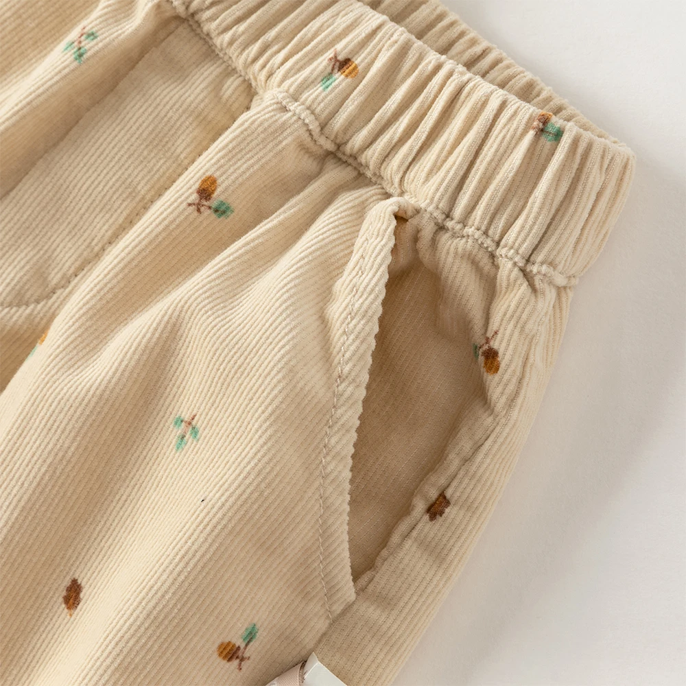 Dave Bella Children's Baby Pants Autumn Girls Baby Fashion Casual Corduroy Sweet Cute Loose Straight Trousers Outdoor DB3252518