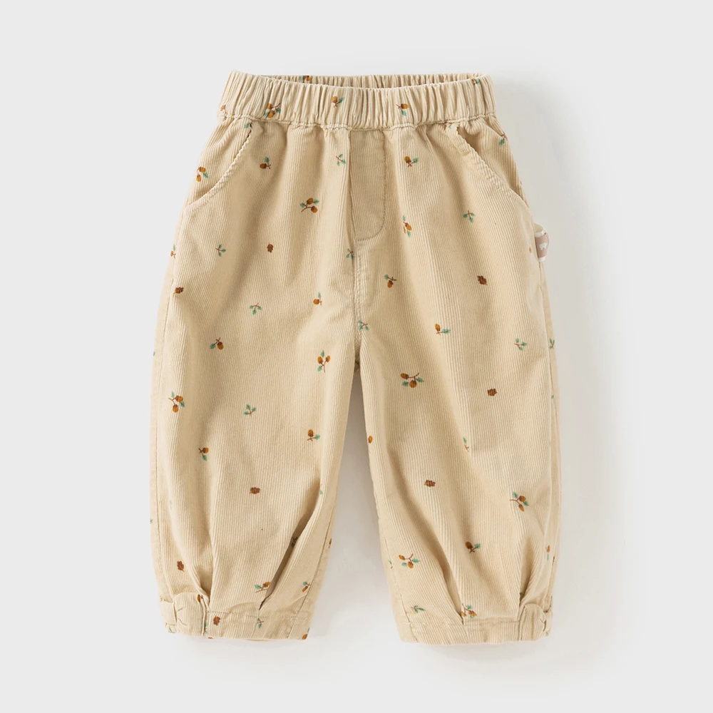 Dave Bella Children's Baby Pants Autumn Girls Baby Fashion Casual Corduroy Sweet Cute Loose Straight Trousers Outdoor DB3252518