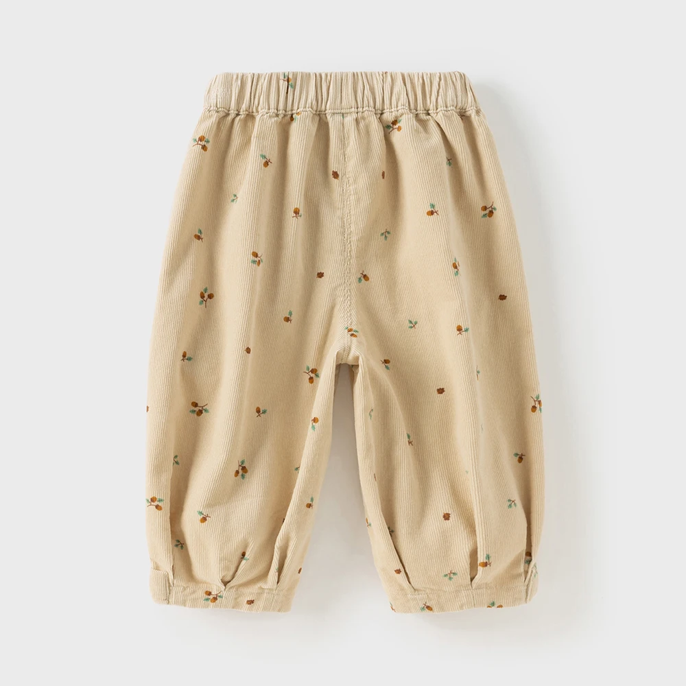 Dave Bella Children's Baby Pants Autumn Girls Baby Fashion Casual Corduroy Sweet Cute Loose Straight Trousers Outdoor DB3252518