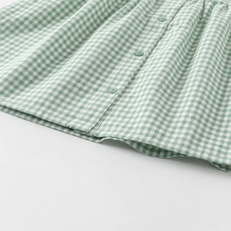 Dave Bella Children Long Sleeve Plaid Dress Spring Cute Girls Cotton Party Princess Dress Autumn Winter Bottom Clothes DB1250940