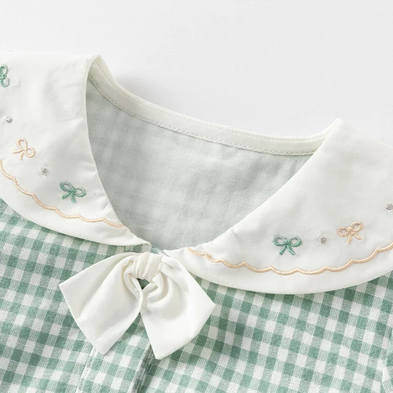 Dave Bella Children Long Sleeve Plaid Dress Spring Cute Girls Cotton Party Princess Dress Autumn Winter Bottom Clothes DB1250940