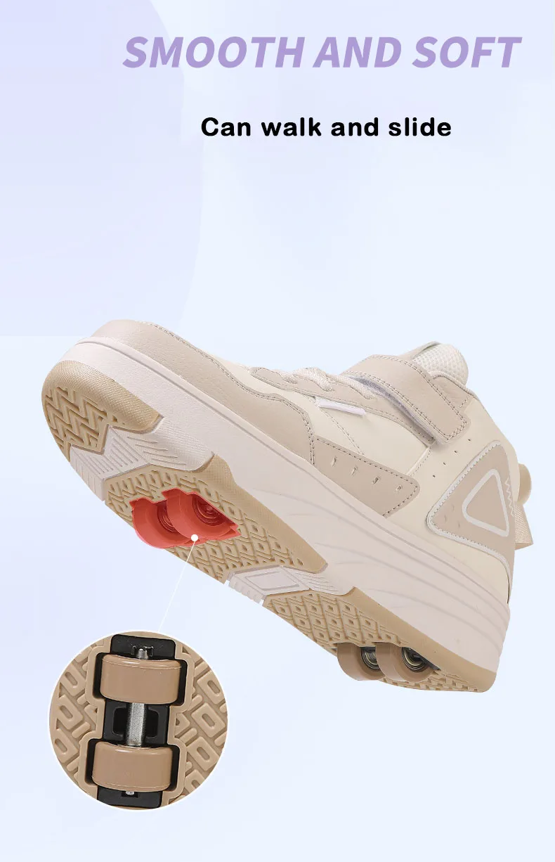 Trendy Cool Middle Top Roller Skateboard Shoes For Boys Girls, Breathable Retractable Roller Skates For Indoor Outdoor Party