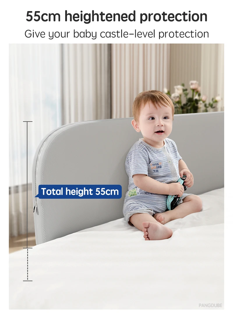 PANGDUBE Foldable Baby Bed Rail Guard Portable Safety Railing for Kids Bed Child Barrier Anti Fall Toddler Bed Fence Protection