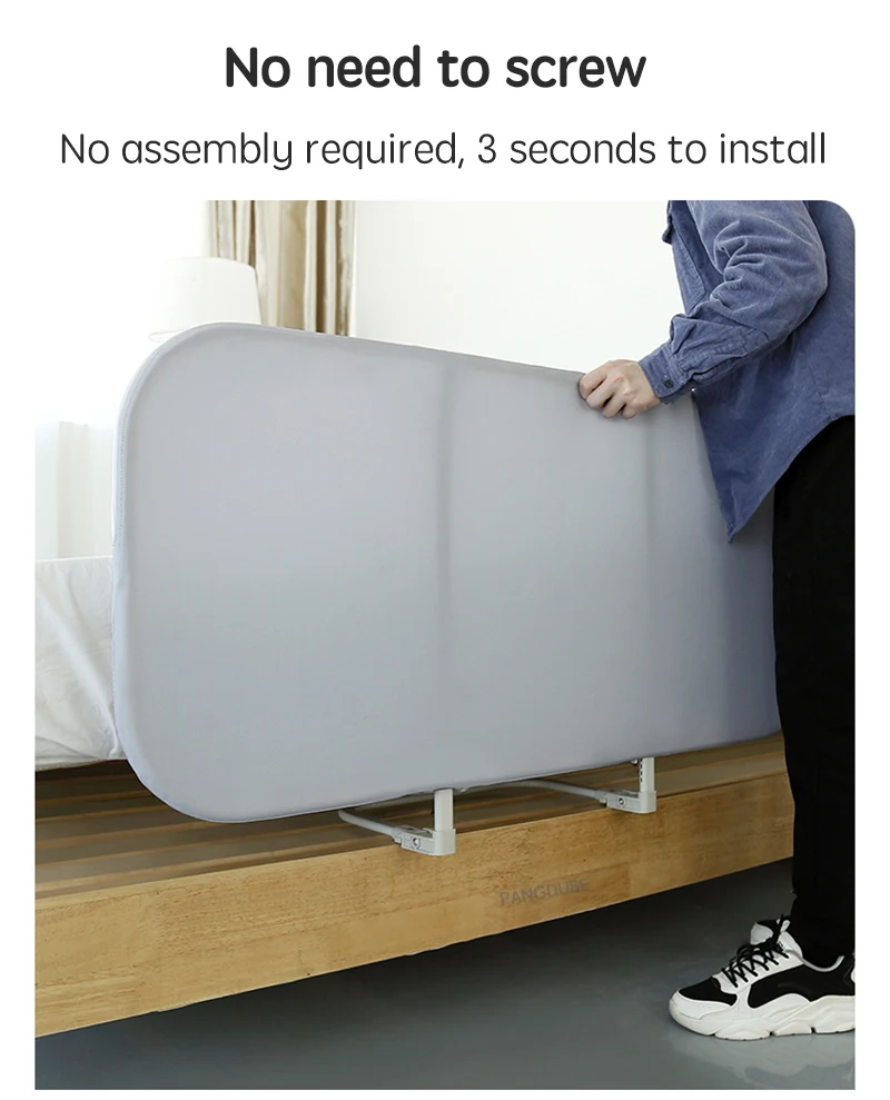 PANGDUBE Foldable Baby Bed Rail Guard Portable Safety Railing for Kids Bed Child Barrier Anti Fall Toddler Bed Fence Protection