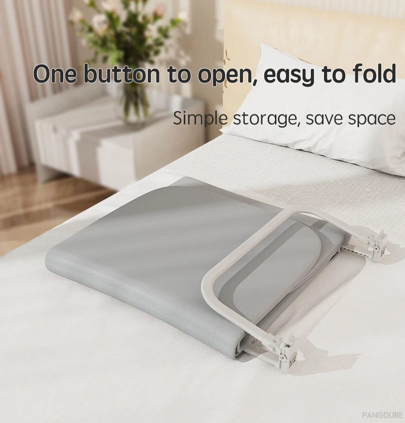 PANGDUBE Foldable Baby Bed Rail Guard Portable Safety Railing for Kids Bed Child Barrier Anti Fall Toddler Bed Fence Protection