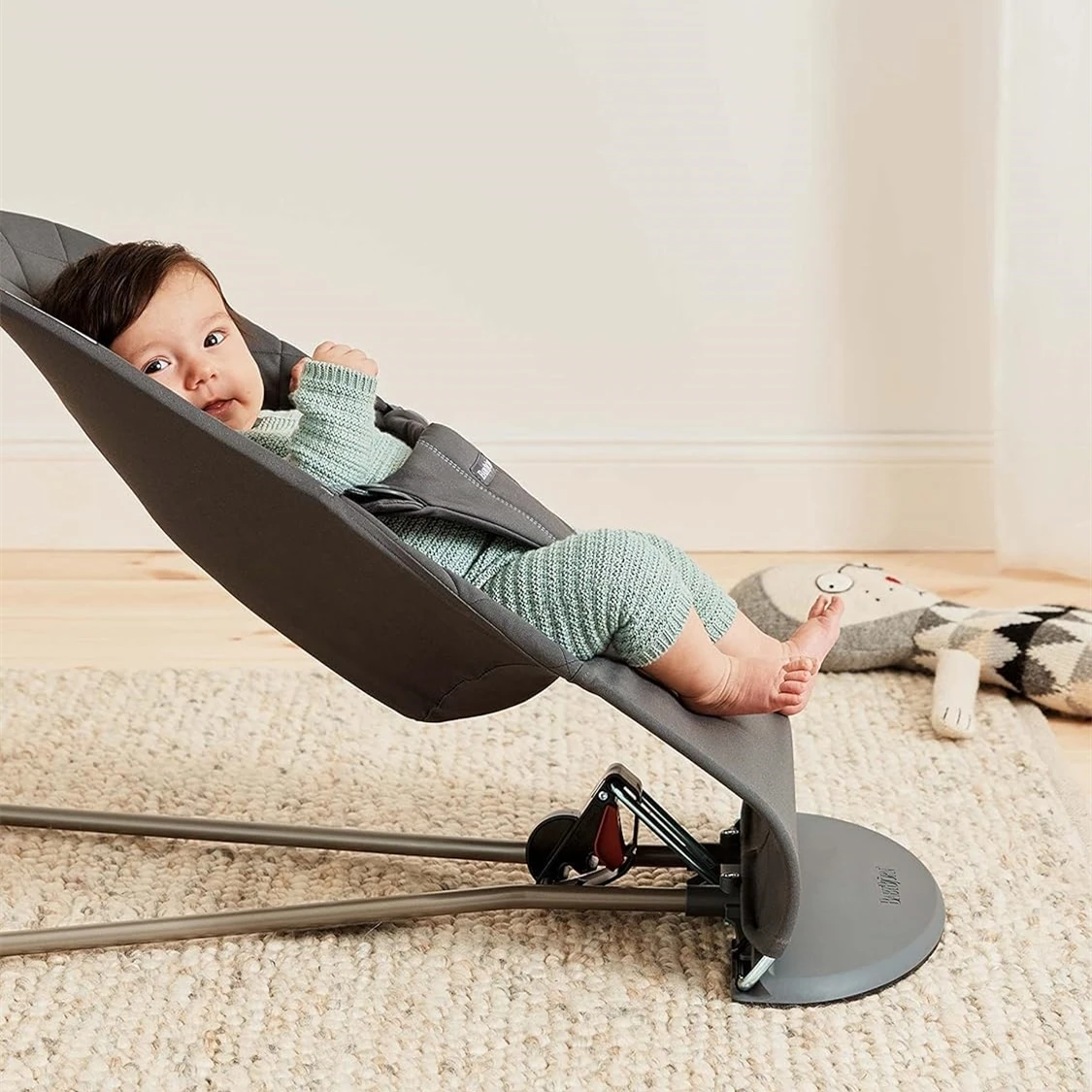 Baby Bouncer Seat with Interactive Toy Bar - Lightweight Portable No-Battery Natural Rocking for 8-29lbs Babies 0-2 Years