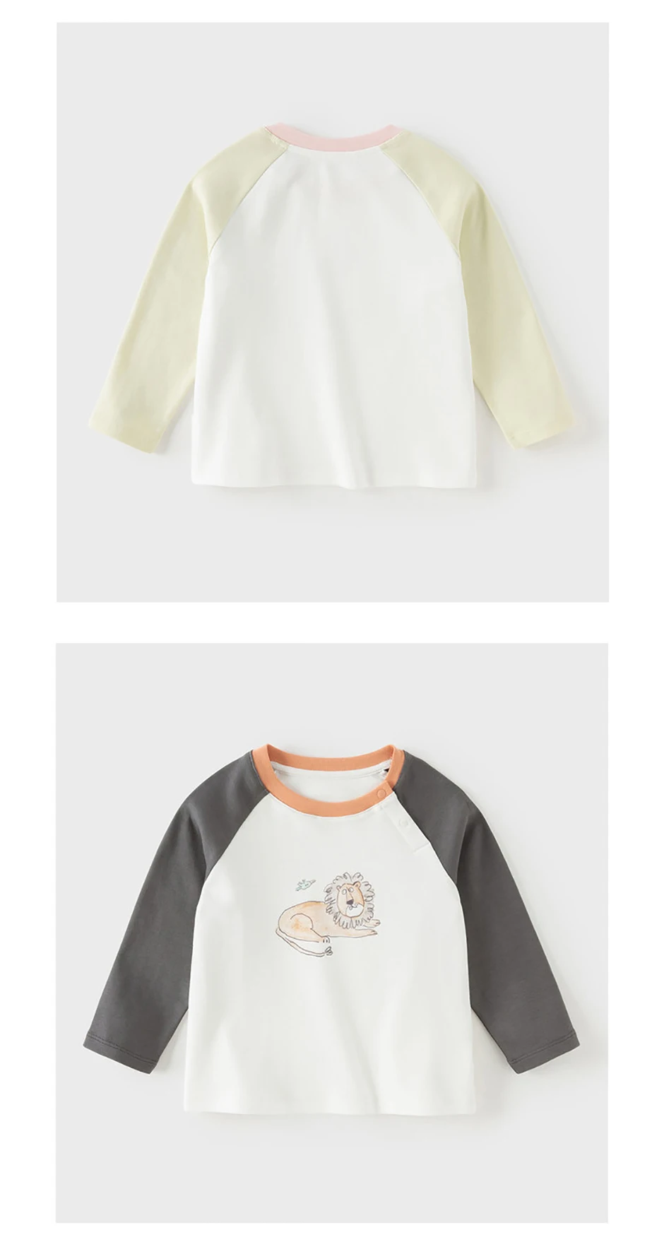 Dave Bella Children Long Sleeved T-shirts Autumn Spring Boys Girls Cartoon Printed Pullover Pure Cotton Bottoming Tops DB1260313