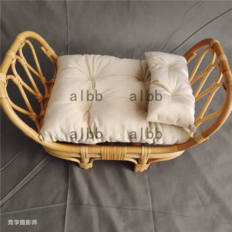 Newborn Photography Props Handmade Vintage Bamboo Chair baby bed girl Boy Photography Props Newborn Photo Posing Props Baby Crib