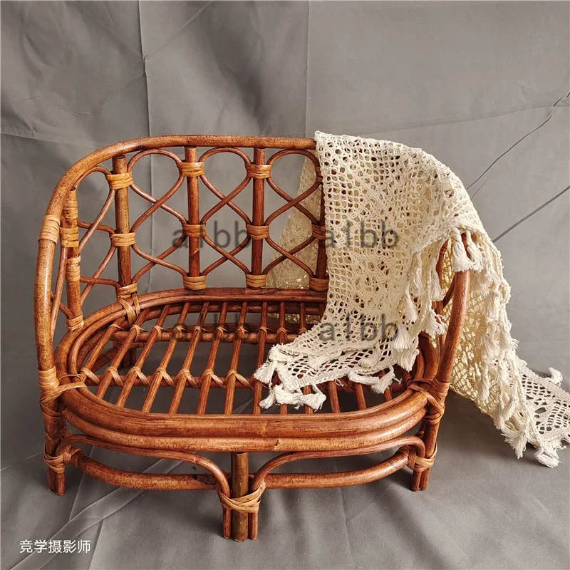 Newborn Photography Props Handmade Vintage Bamboo Chair baby bed girl Boy Photography Props Newborn Photo Posing Props Baby Crib