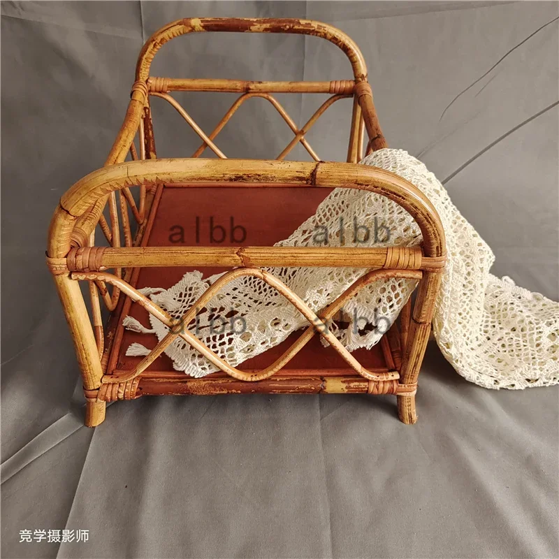 Newborn Photography Props Handmade Vintage Bamboo Chair baby bed girl Boy Photography Props Newborn Photo Posing Props Baby Crib