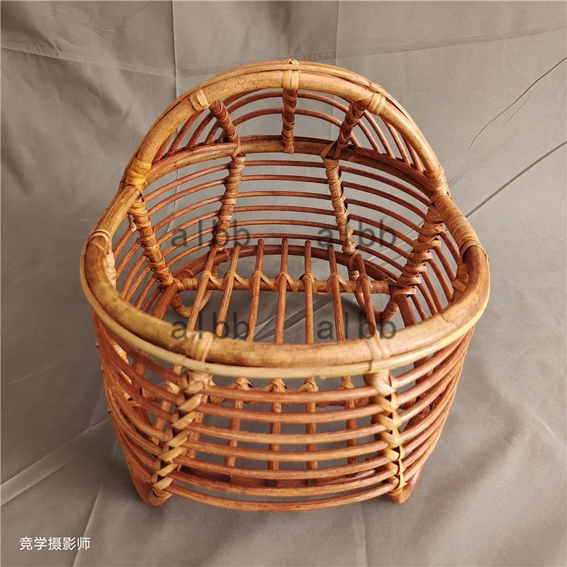 Newborn Photography Props Handmade Vintage Bamboo Chair baby bed girl Boy Photography Props Newborn Photo Posing Props Baby Crib