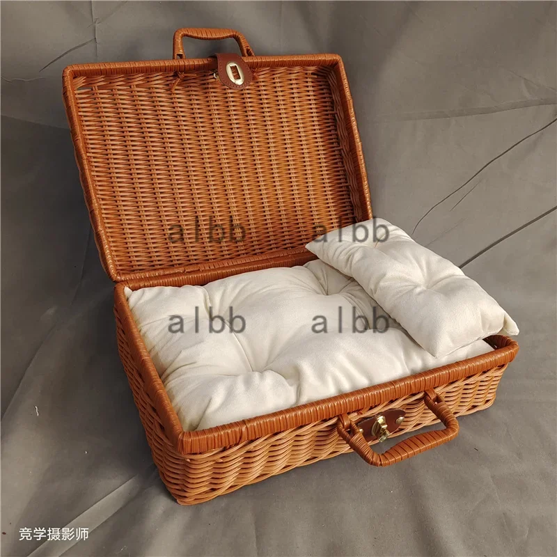 Newborn Photography Props Handmade Vintage Bamboo Chair baby bed girl Boy Photography Props Newborn Photo Posing Props Baby Crib