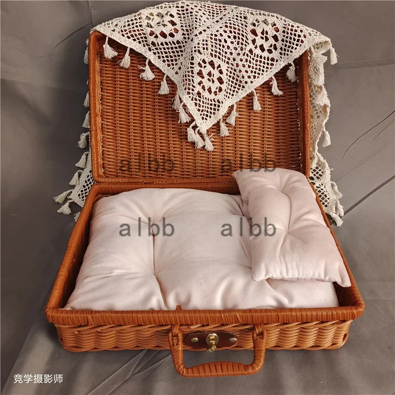 Newborn Photography Props Handmade Vintage Bamboo Chair baby bed girl Boy Photography Props Newborn Photo Posing Props Baby Crib