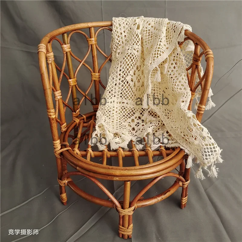 Newborn Photography Props Handmade Vintage Bamboo Chair baby bed girl Boy Photography Props Newborn Photo Posing Props Baby Crib
