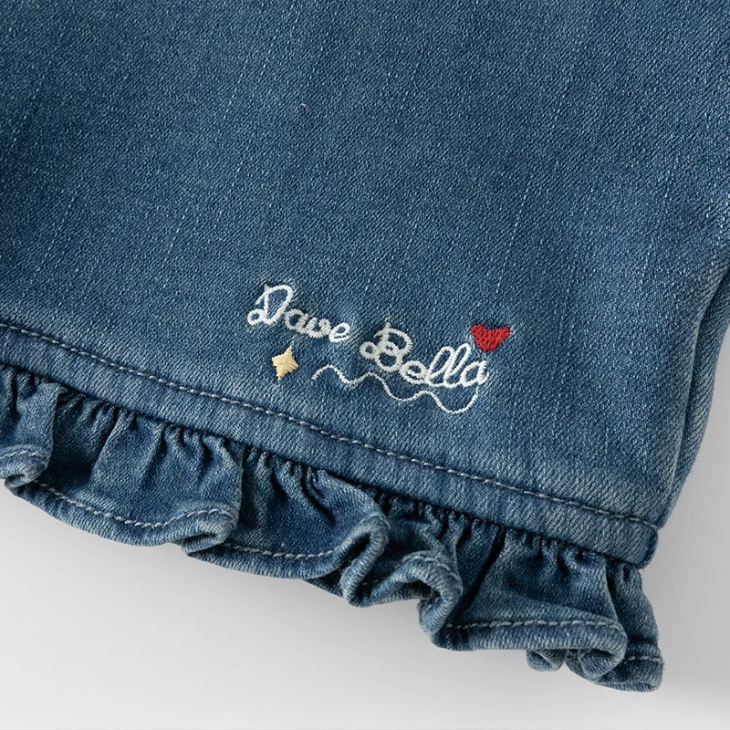 Dave Bella Children Jean Pants Winter Autumn Girls Plush Cowboy Pant Cotton Outerwear Kids Denim Trousers Straight Leg DK4242997