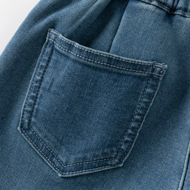 Dave Bella Children Jean Pants Winter Autumn Girls Plush Cowboy Pant Cotton Outerwear Kids Denim Trousers Straight Leg DK4242997