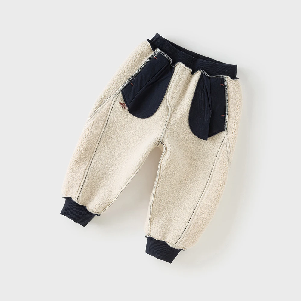 Dave Bella Children Velvet Pants Winter Autumn Thick Baby Boys Cotton Elastic Waist Trousers Outdoor Kids Casual Pants DB4254263