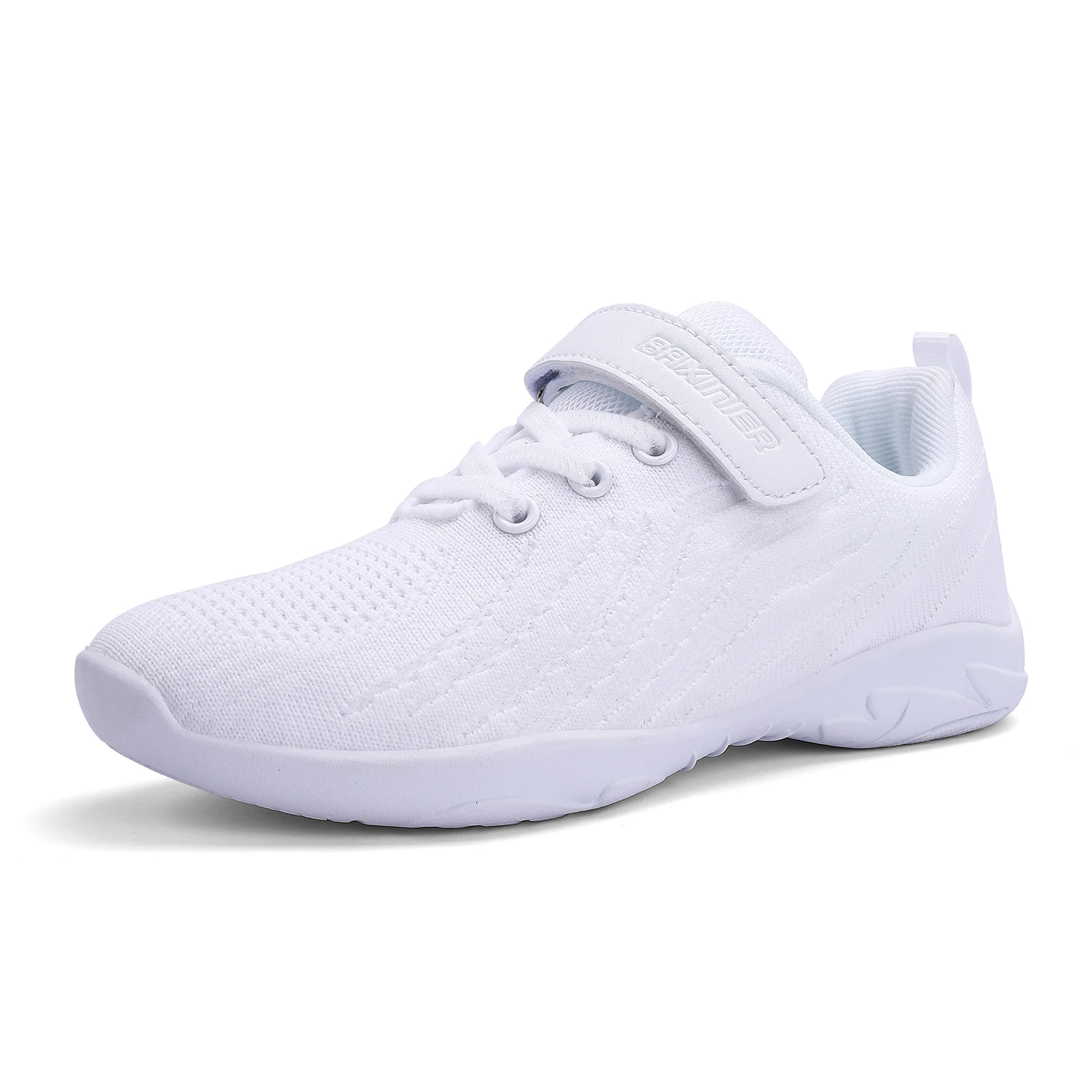 BAXINIER Girls White Cheer Shoes Trainers Breathable Training Dance Tennis Shoes Lightweight Youth Cheer Competition Sneakers