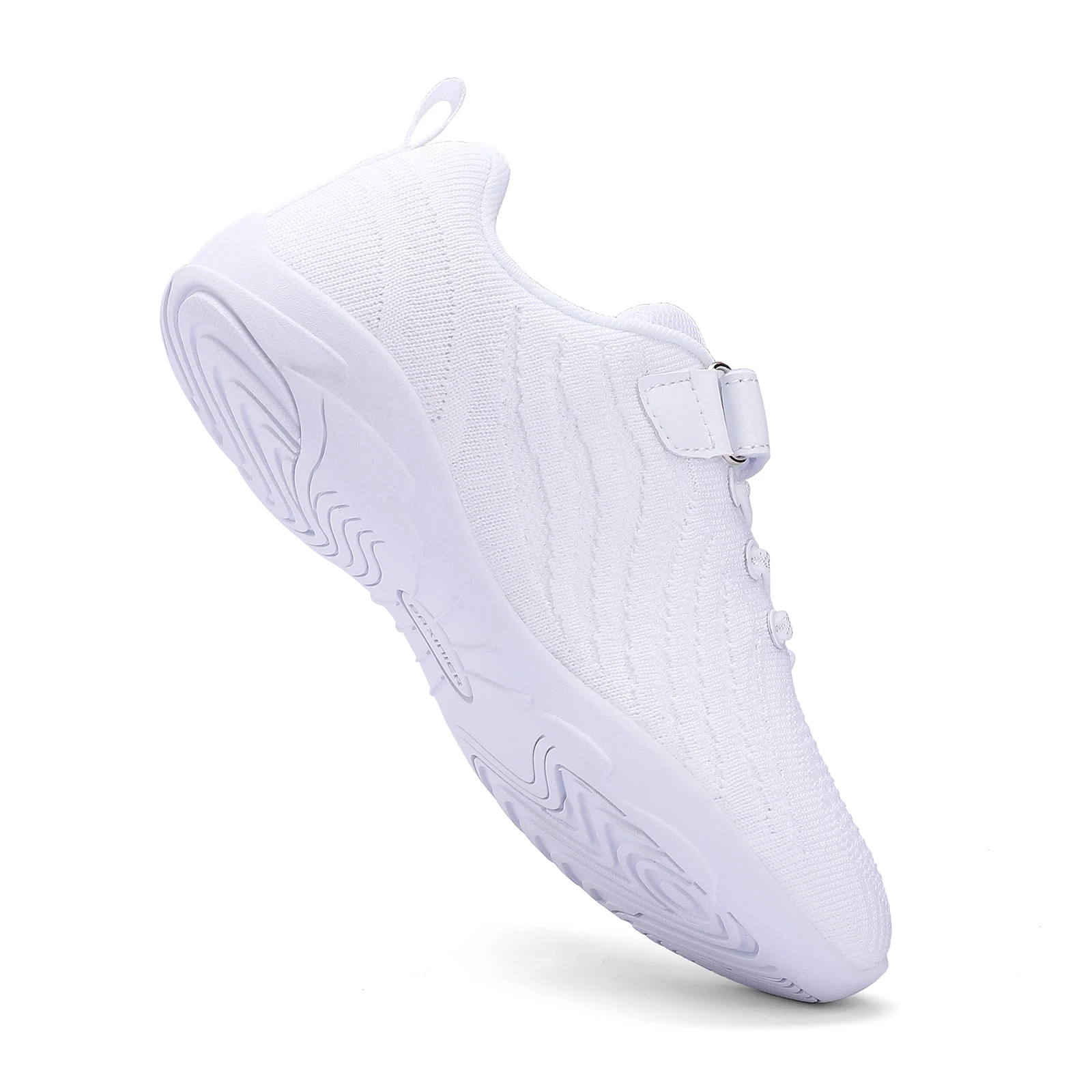 BAXINIER Girls White Cheer Shoes Trainers Breathable Training Dance Tennis Shoes Lightweight Youth Cheer Competition Sneakers