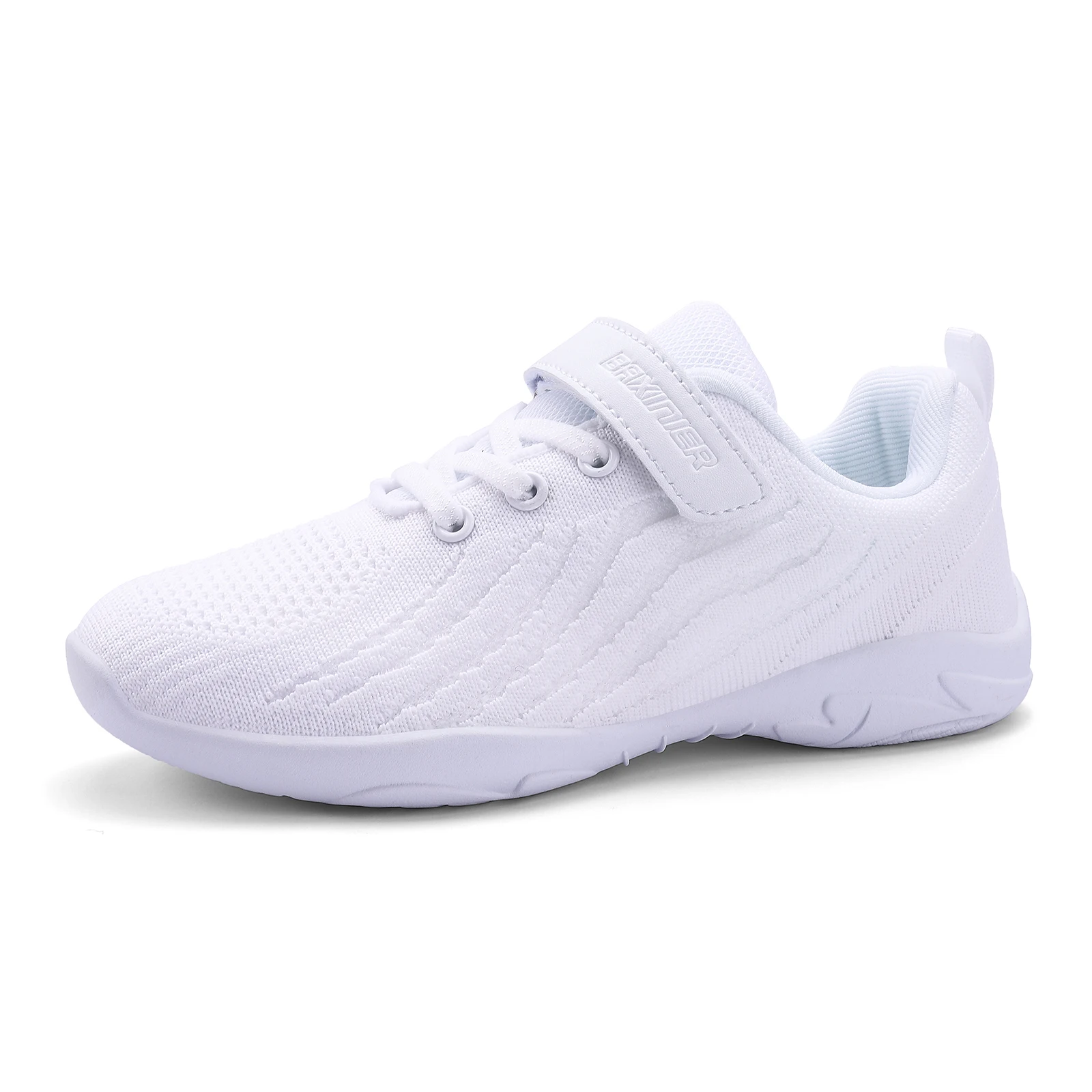 BAXINIER Girls White Cheer Shoes Trainers Breathable Training Dance Tennis Shoes Lightweight Youth Cheer Competition Sneakers