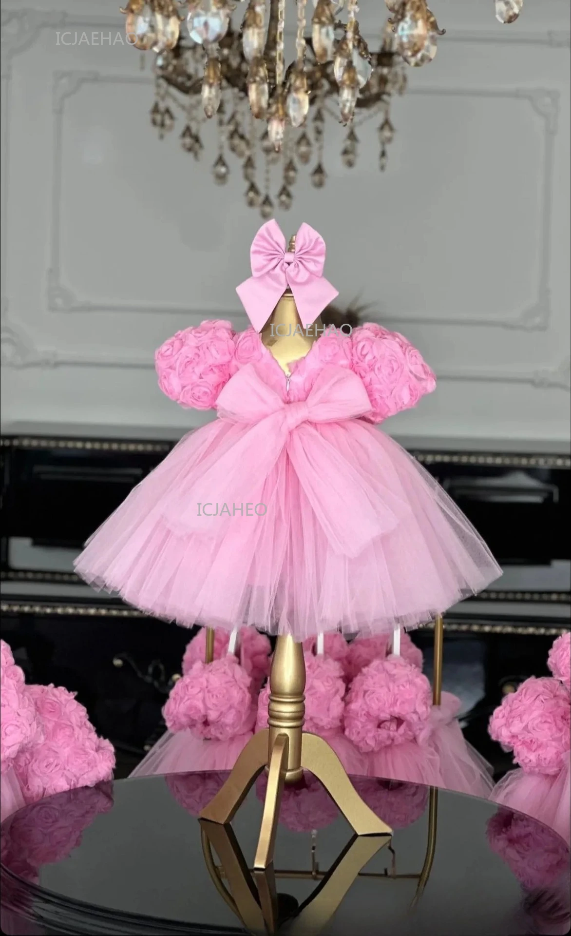 2024 Wed Dress Vestido Children Flower Girl Princess Dresses Clothes Kids Birthday Party Tutu Gown Costume Piano Pageant Outfit