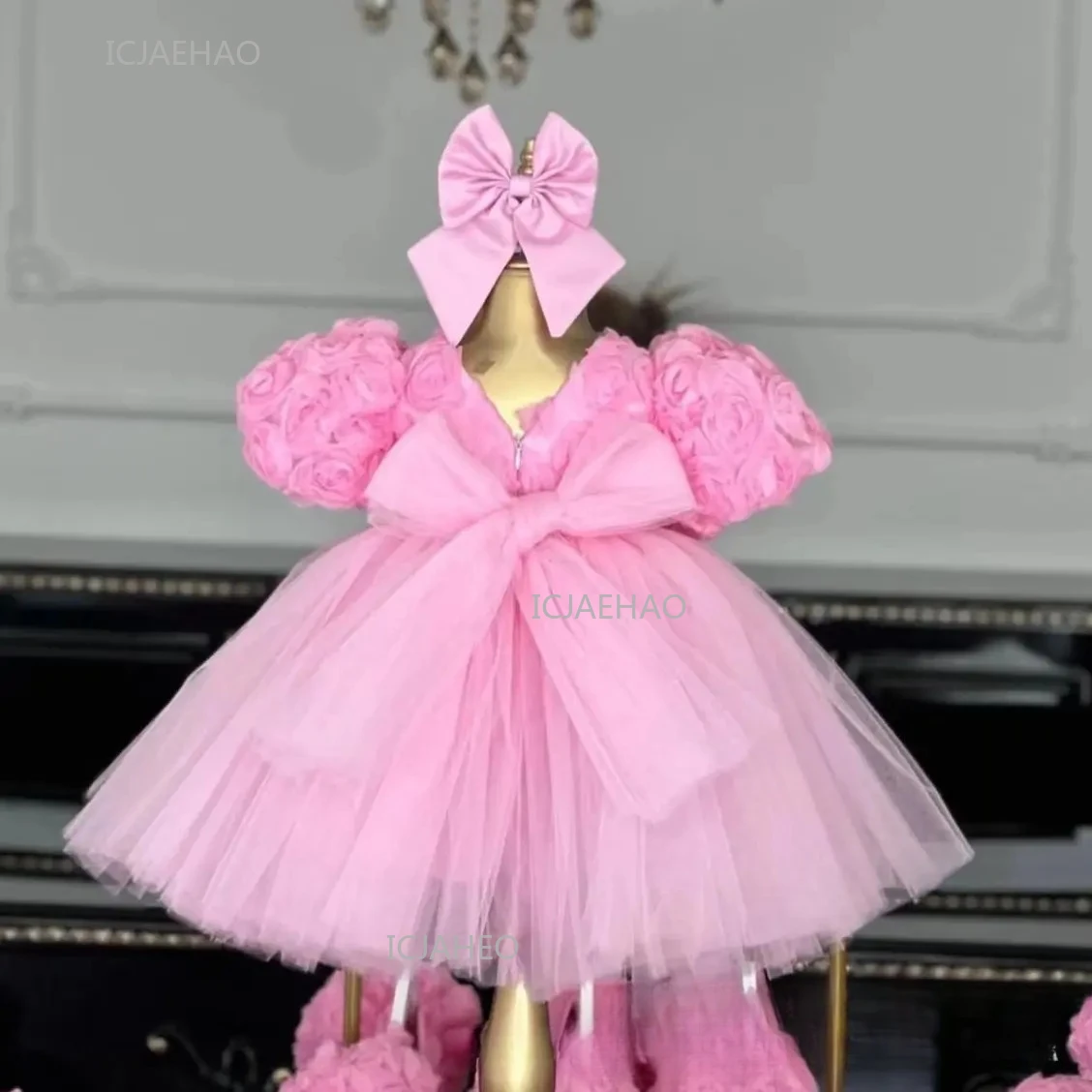 2024 Wed Dress Vestido Children Flower Girl Princess Dresses Clothes Kids Birthday Party Tutu Gown Costume Piano Pageant Outfit