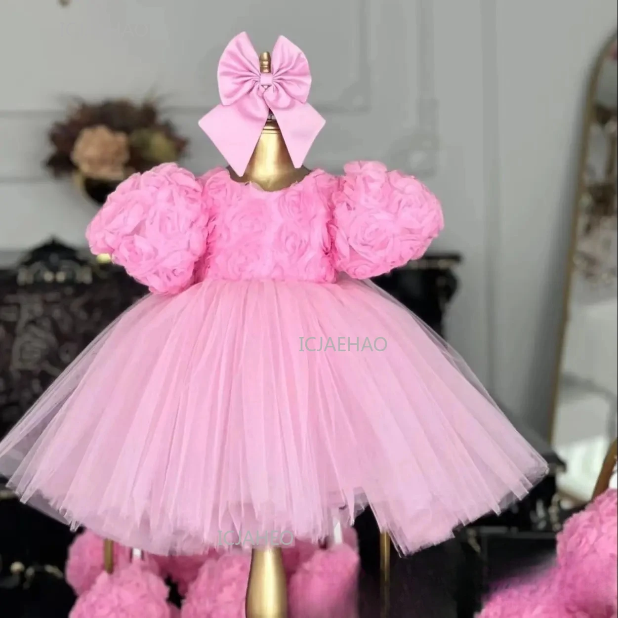 2024 Wed Dress Vestido Children Flower Girl Princess Dresses Clothes Kids Birthday Party Tutu Gown Costume Piano Pageant Outfit