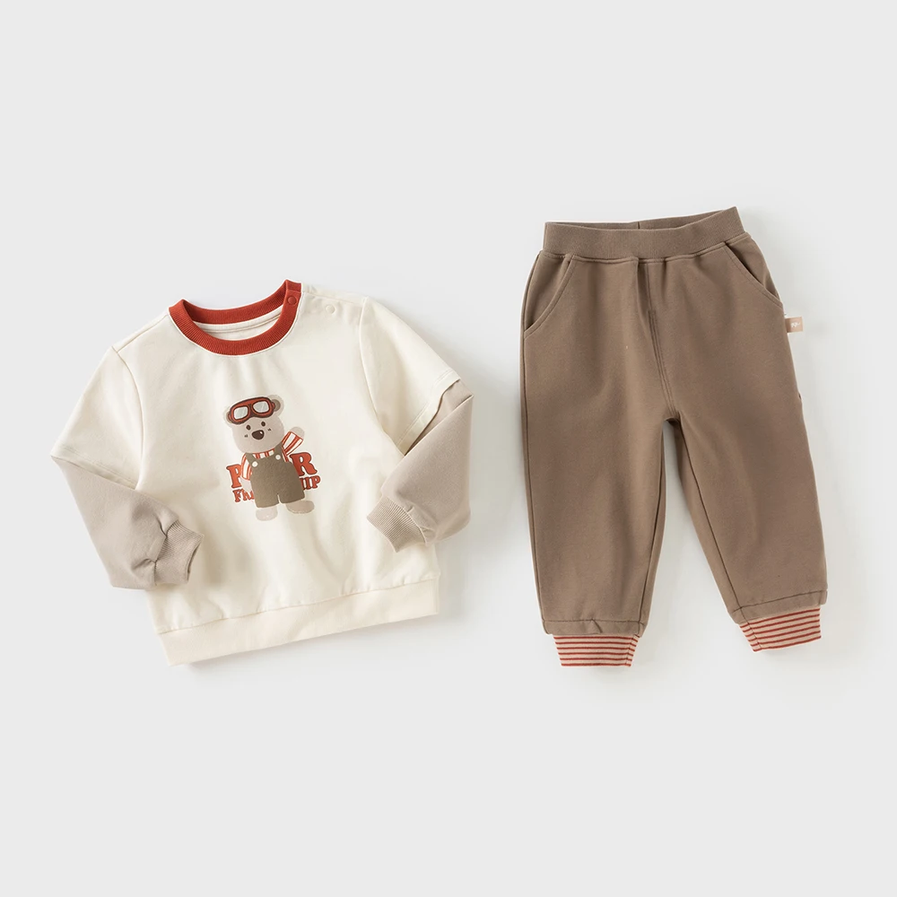 Dave Bella Children Autumn Spring Knitted T-shirt Trousers Suits Boys Pullover+Pant 2Pcs Sets Casual Tracksuits Cloth DB3252920