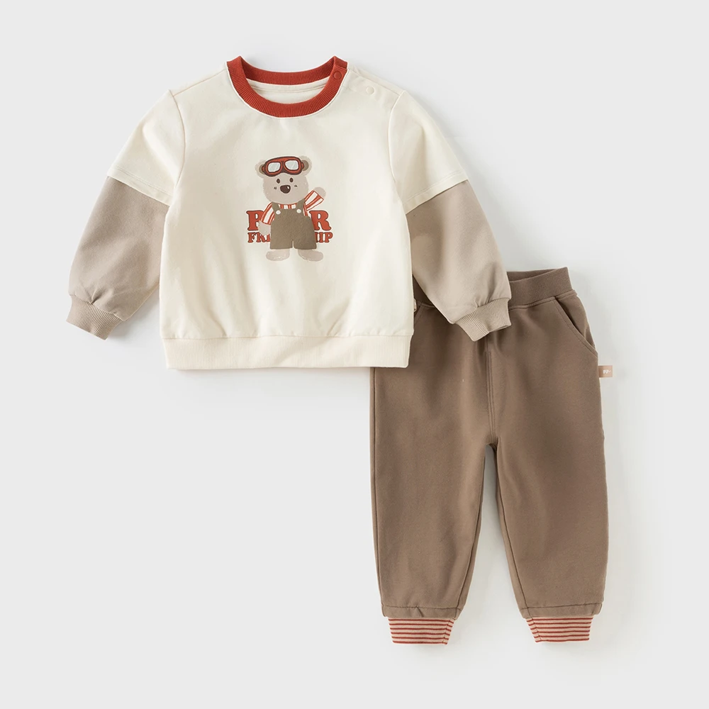 Dave Bella Children Autumn Spring Knitted T-shirt Trousers Suits Boys Pullover+Pant 2Pcs Sets Casual Tracksuits Cloth DB3252920