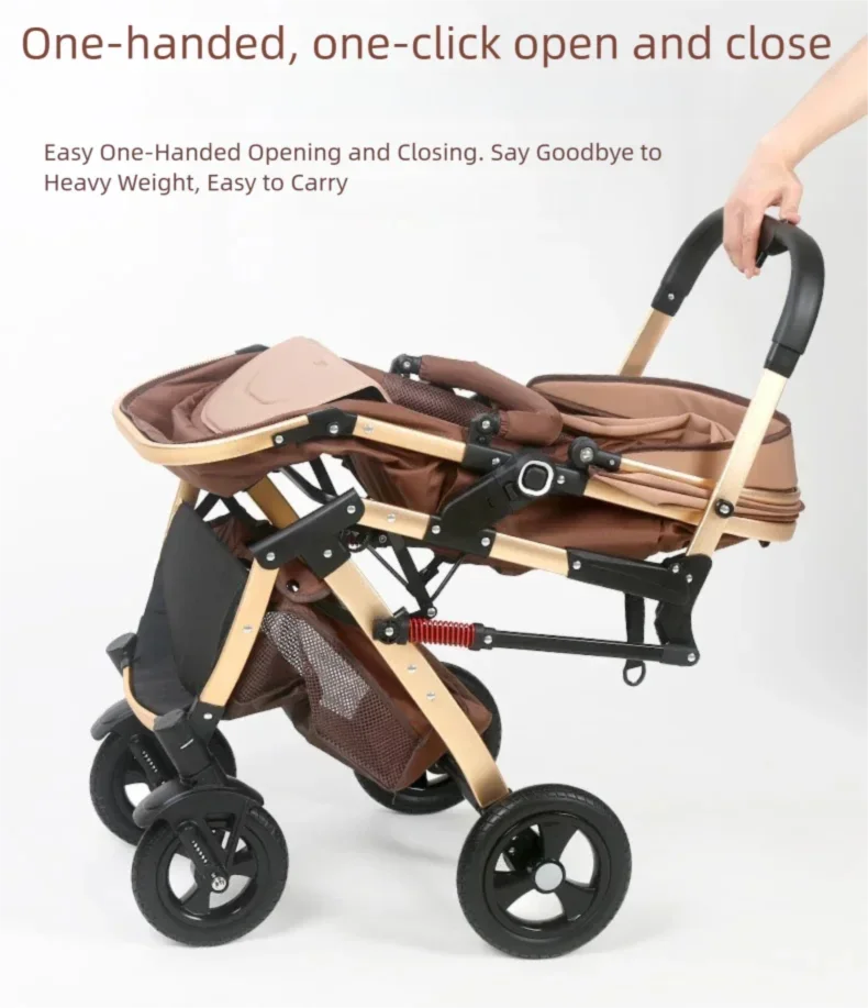 3 in 1 Baby Stroller,Baby Travel System,Baby Carriage 3in1 with Isofix Base,Foldable Newborn Pram,Reversible Standard Stroller