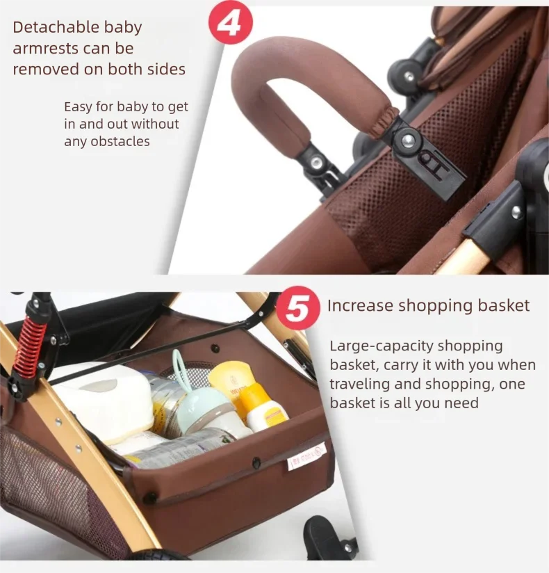 3 in 1 Baby Stroller,Baby Travel System,Baby Carriage 3in1 with Isofix Base,Foldable Newborn Pram,Reversible Standard Stroller