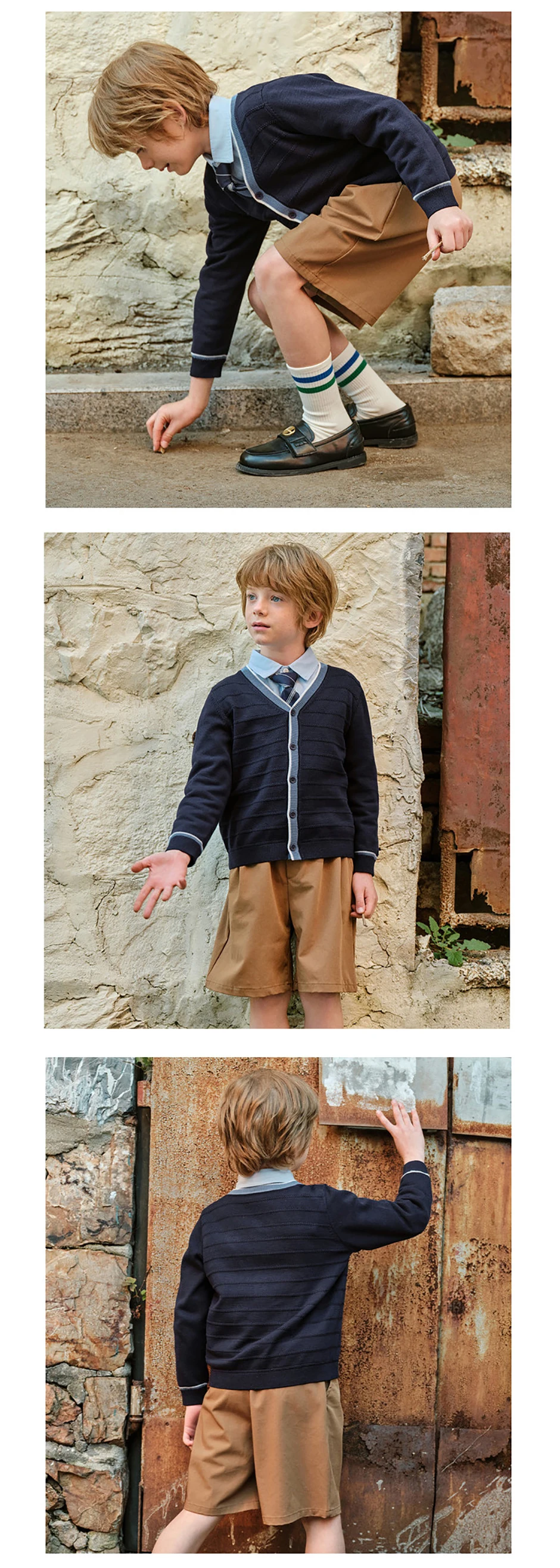 Dave Bella Children Cardigan Sweater Autumn Spring Long Sleeve Boys Knitted Cotton Top Fashion Outerwear Kids Clothes DK1261187