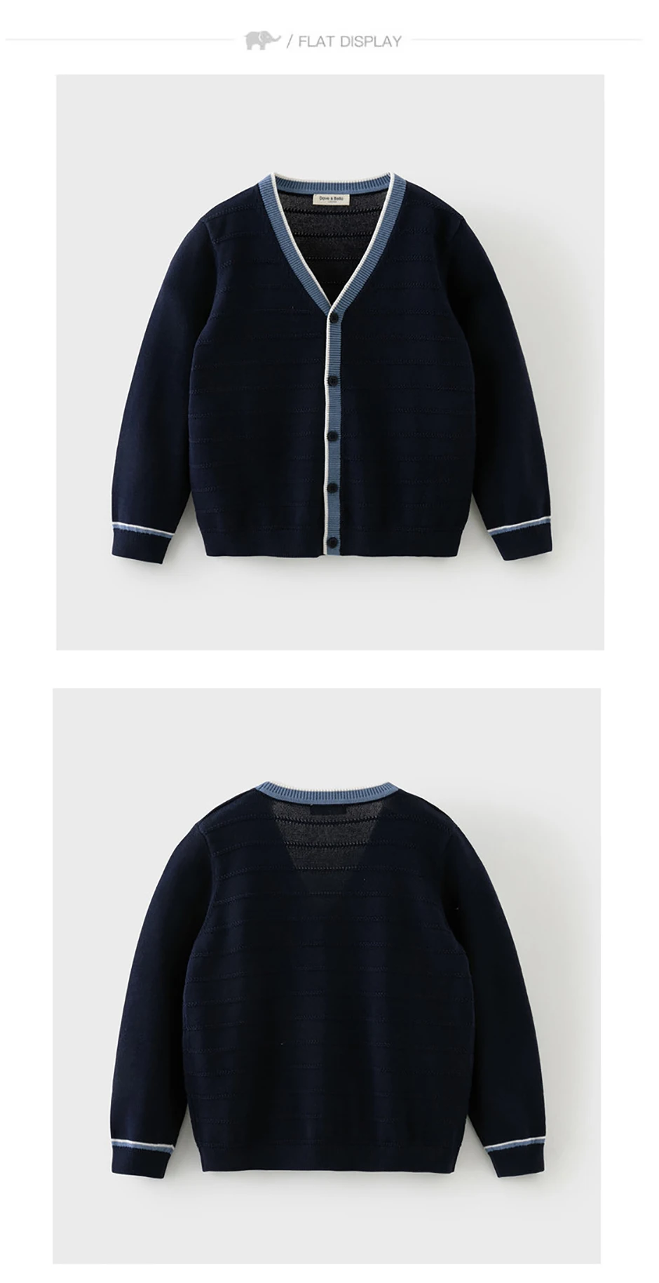 Dave Bella Children Cardigan Sweater Autumn Spring Long Sleeve Boys Knitted Cotton Top Fashion Outerwear Kids Clothes DK1261187