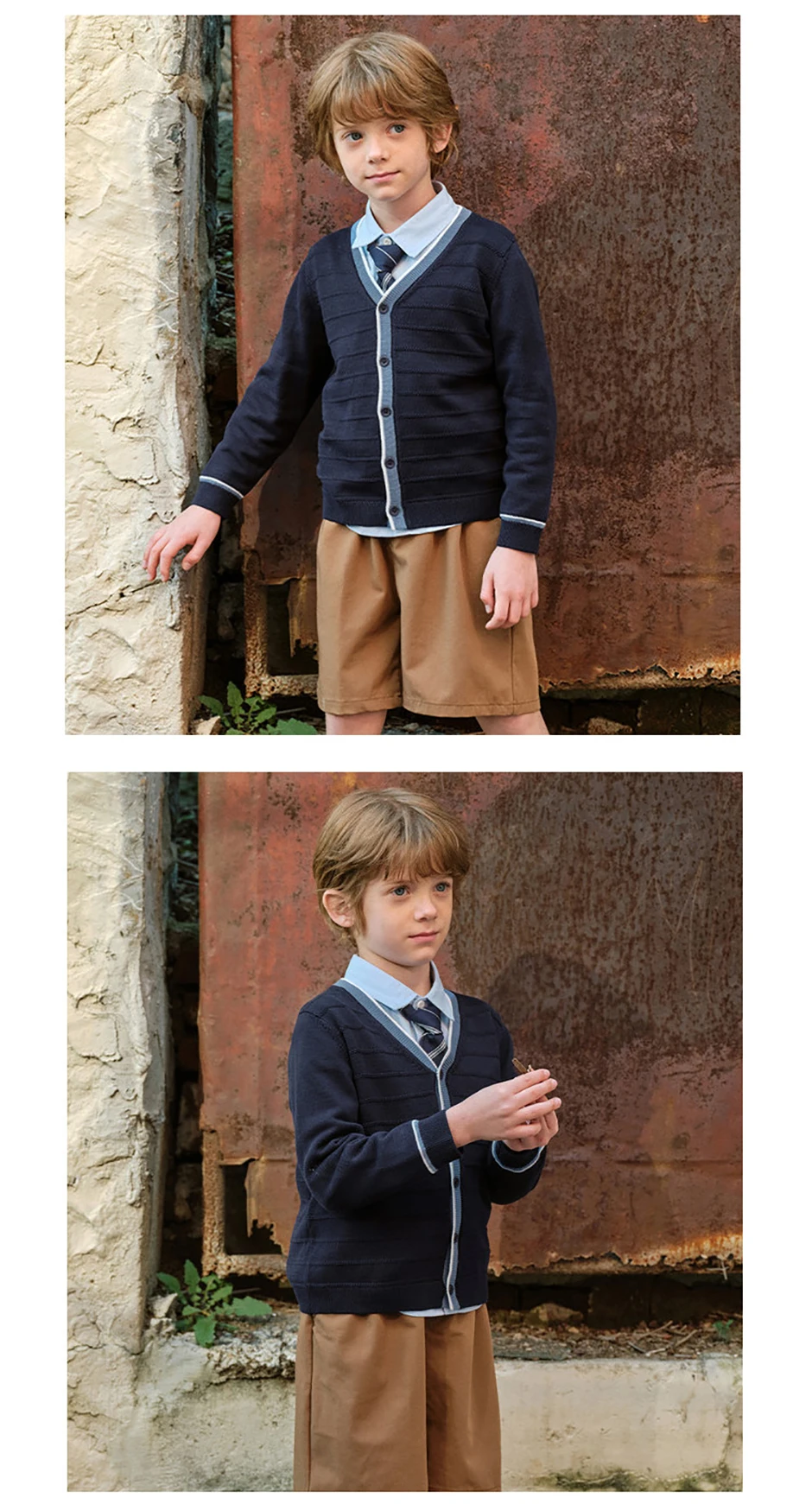 Dave Bella Children Cardigan Sweater Autumn Spring Long Sleeve Boys Knitted Cotton Top Fashion Outerwear Kids Clothes DK1261187