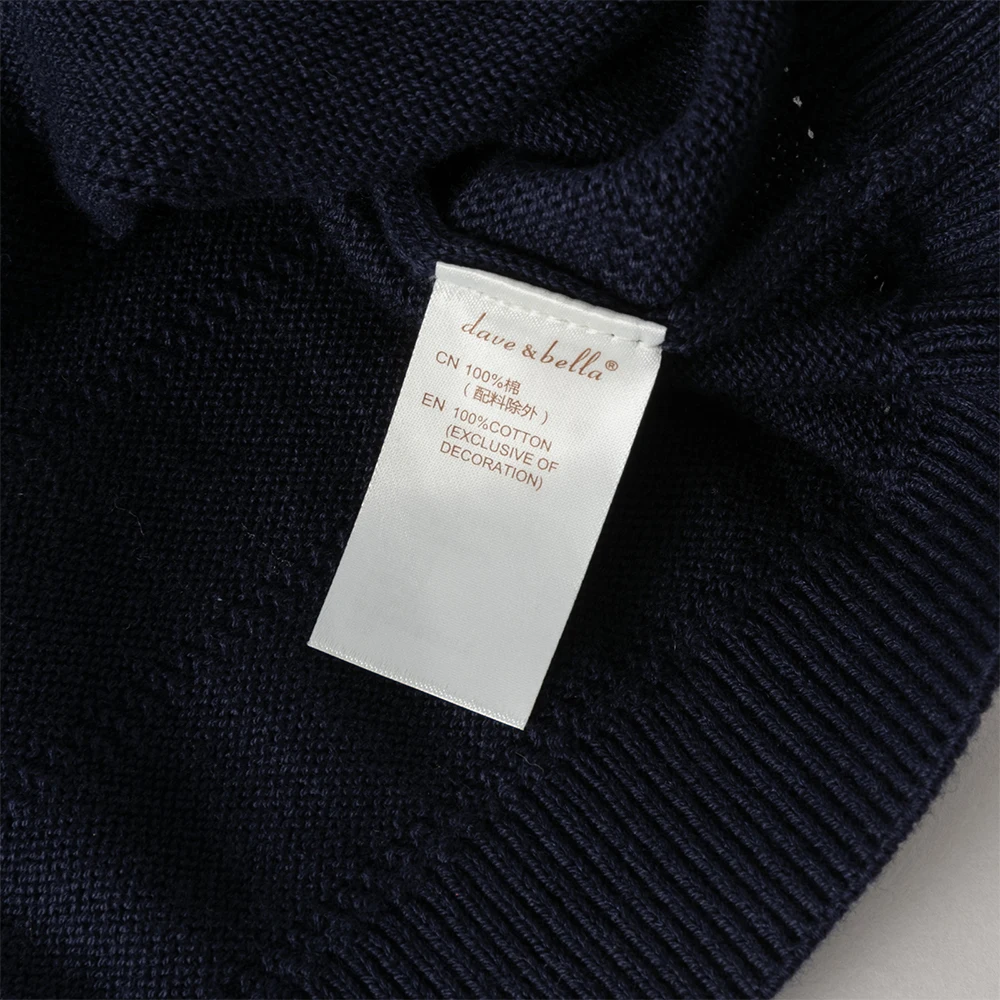 Dave Bella Children Cardigan Sweater Autumn Spring Long Sleeve Boys Knitted Cotton Top Fashion Outerwear Kids Clothes DK1261187