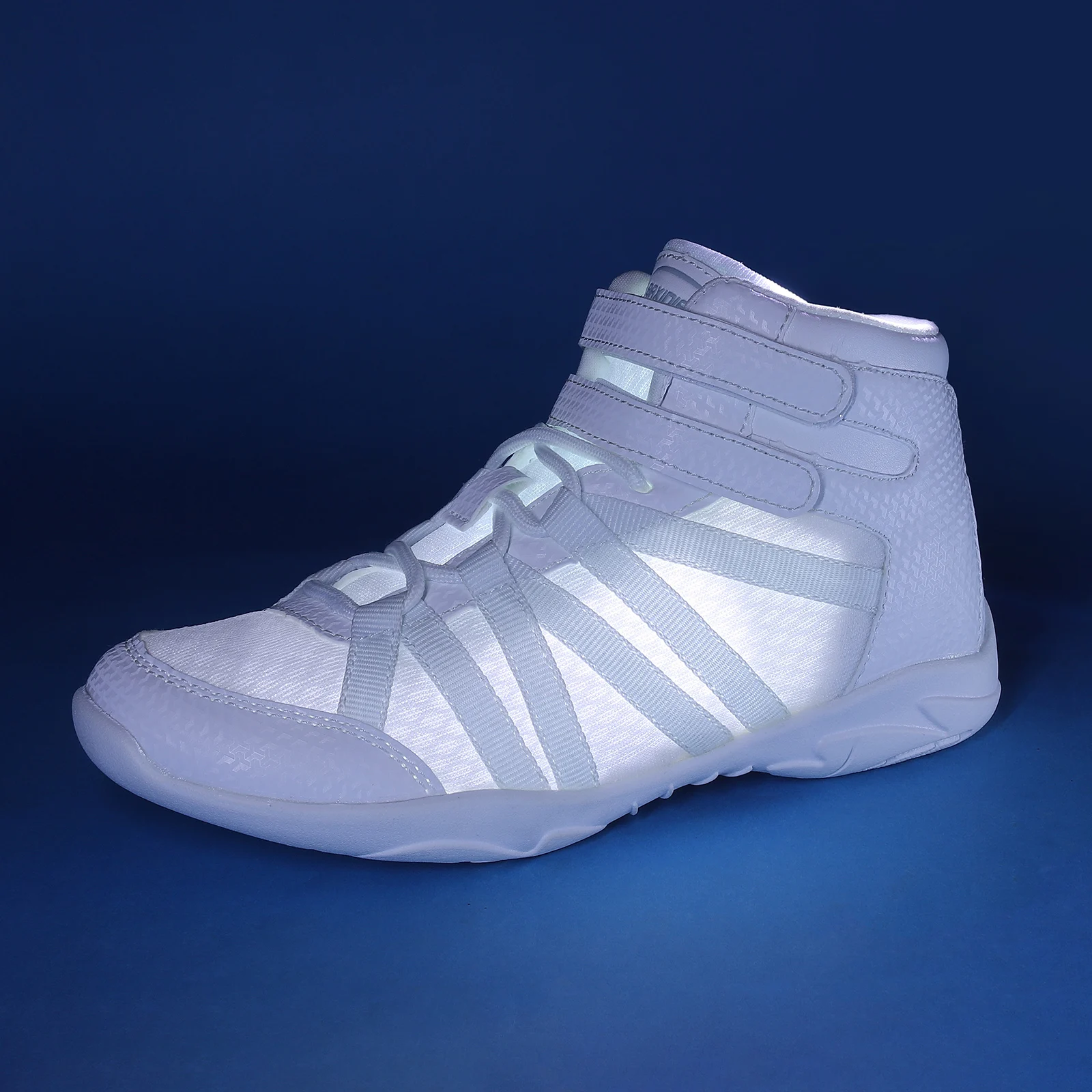 BAXINIER Girls White High-Top Cheer Shoes Lightweight Youth Competition Dance Sneakers Kids Training Performance Footwear