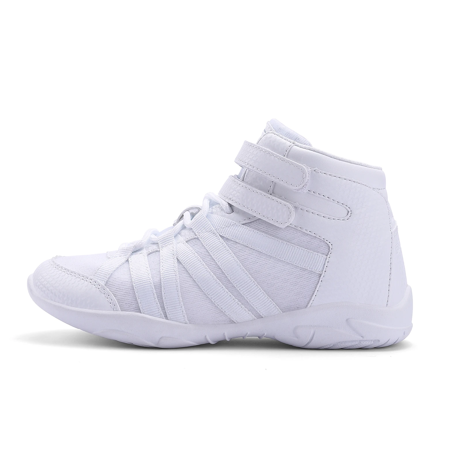 BAXINIER Girls White High-Top Cheer Shoes Lightweight Youth Competition Dance Sneakers Kids Training Performance Footwear