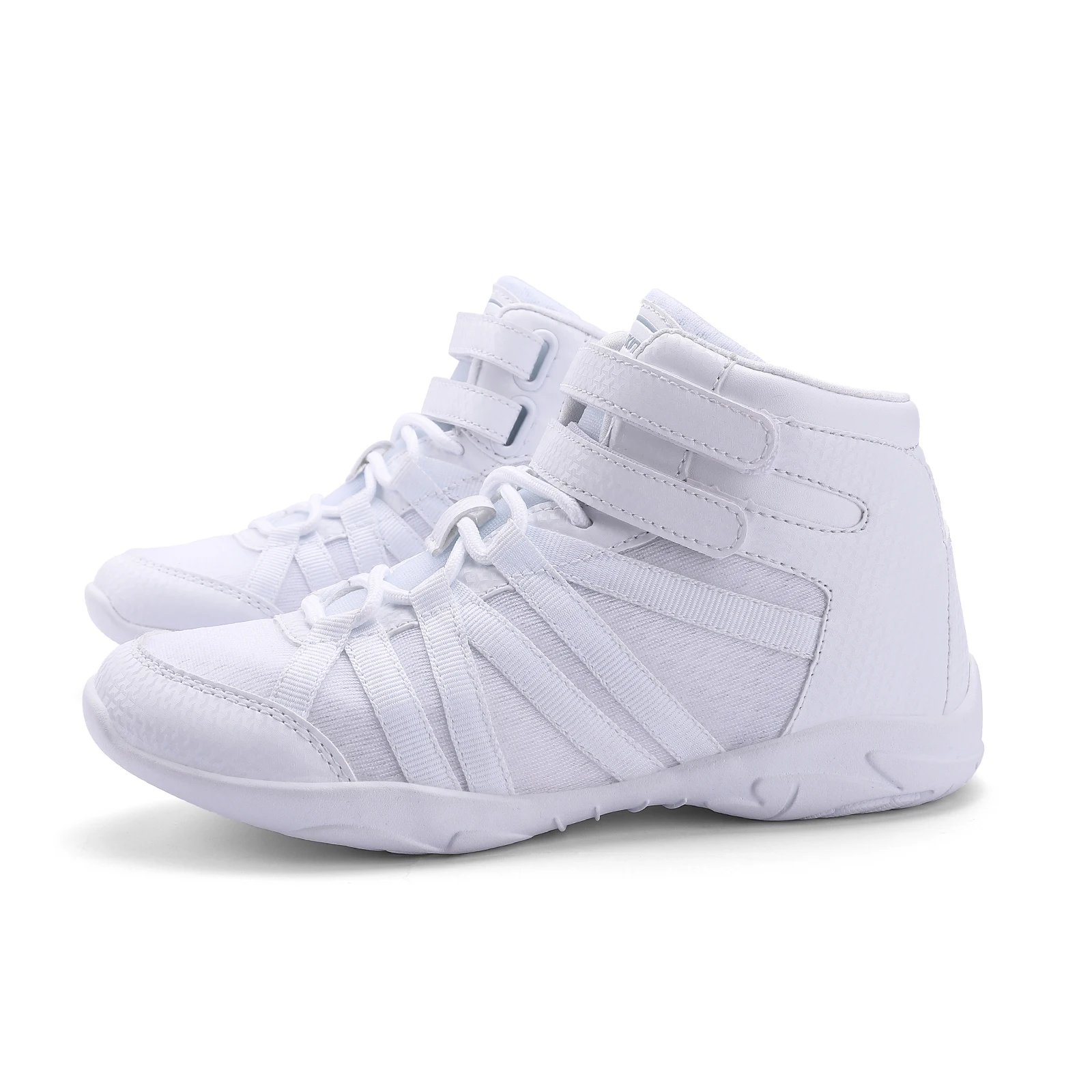 BAXINIER Girls White High-Top Cheer Shoes Lightweight Youth Competition Dance Sneakers Kids Training Performance Footwear
