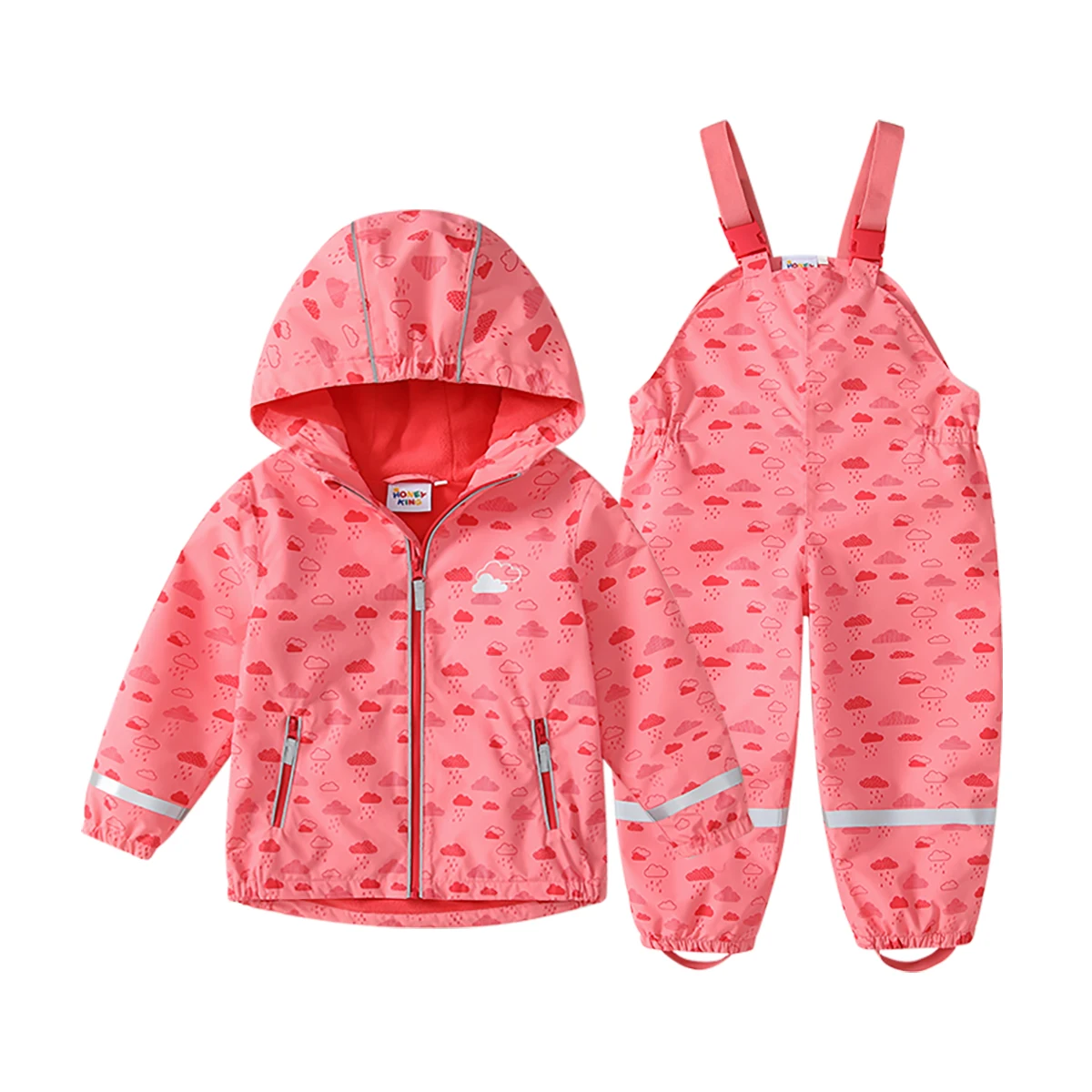 HONEYKING Baby Raincoat Suit Children's Clothing Set Waterproof Overalls Girls Jumpsuit Jacket And Pants Combo for Kids
