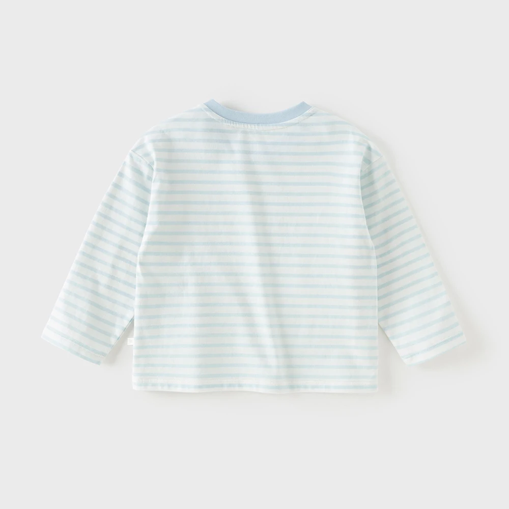 Dave Bella Children Bottoming T-shirts Spring Summer Pure Cotton Boys Girls Stripe Pullover Long Sleeves Kids Clothing DB1260806