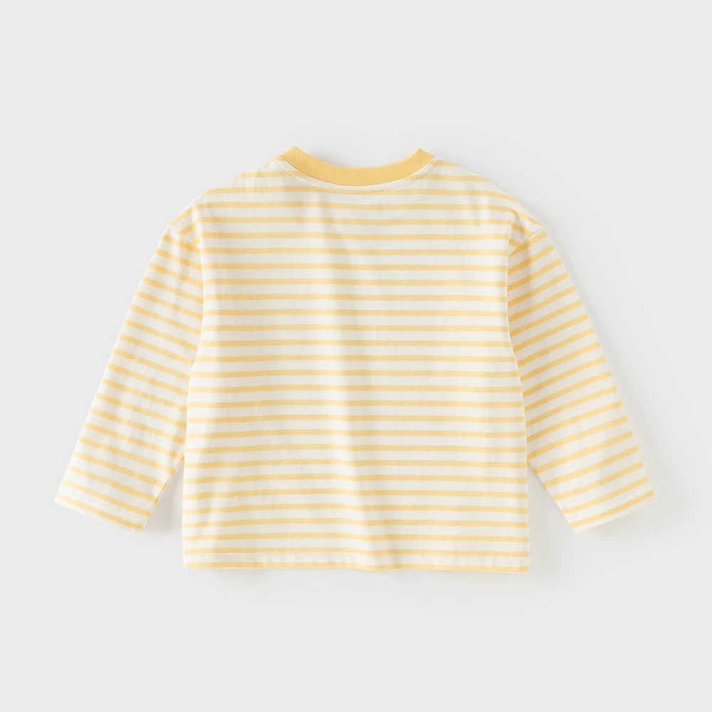 Dave Bella Children Bottoming T-shirts Spring Summer Pure Cotton Boys Girls Stripe Pullover Long Sleeves Kids Clothing DB1260806
