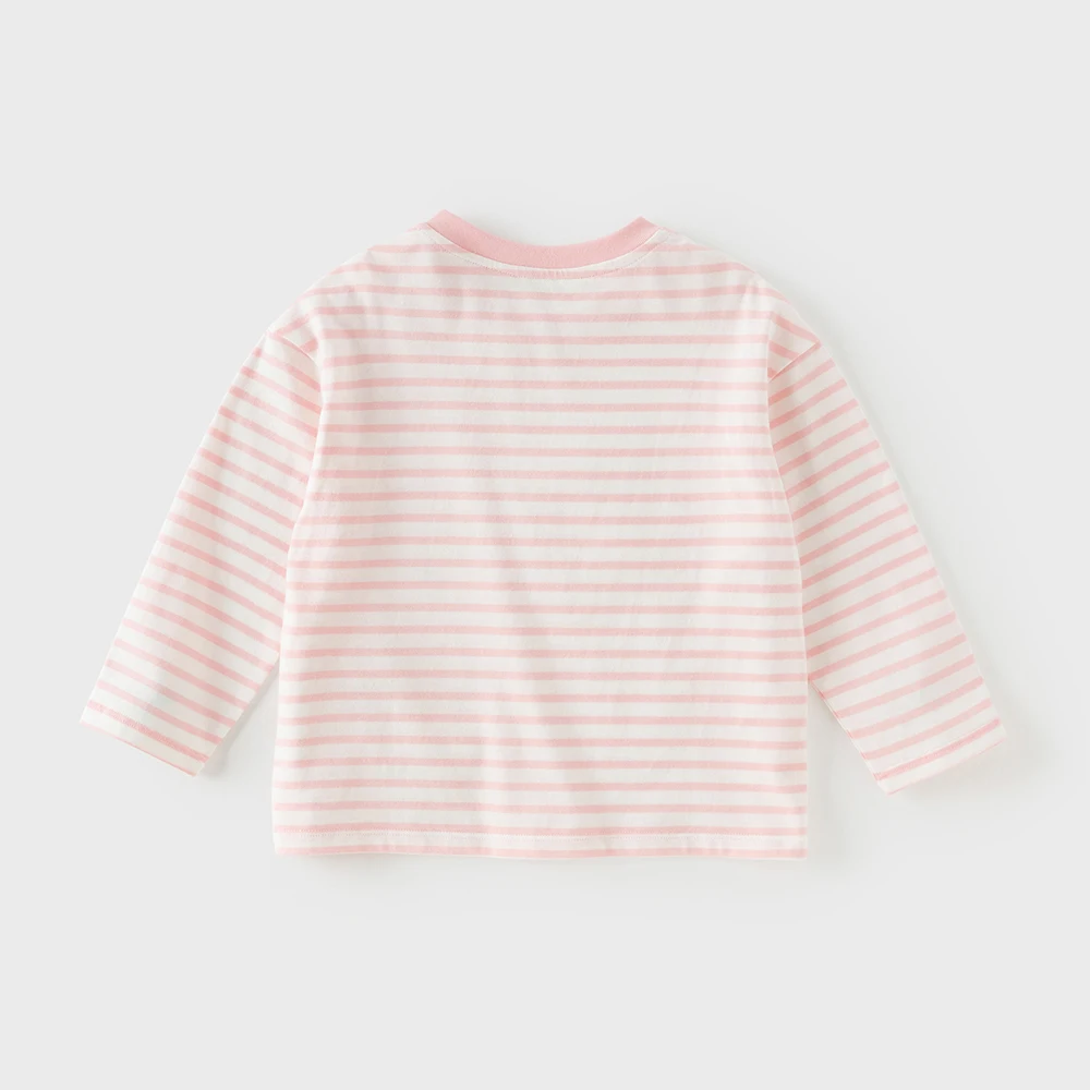 Dave Bella Children Bottoming T-shirts Spring Summer Pure Cotton Boys Girls Stripe Pullover Long Sleeves Kids Clothing DB1260806