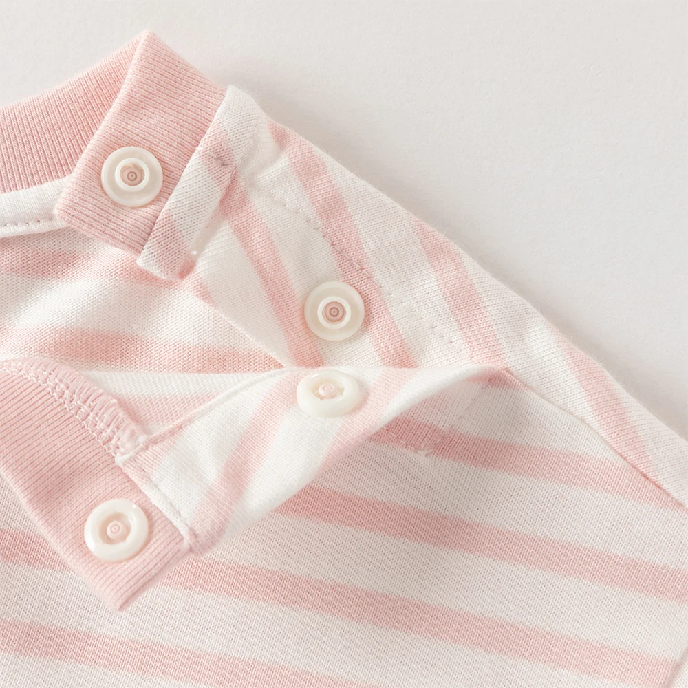 Dave Bella Children Bottoming T-shirts Spring Summer Pure Cotton Boys Girls Stripe Pullover Long Sleeves Kids Clothing DB1260806