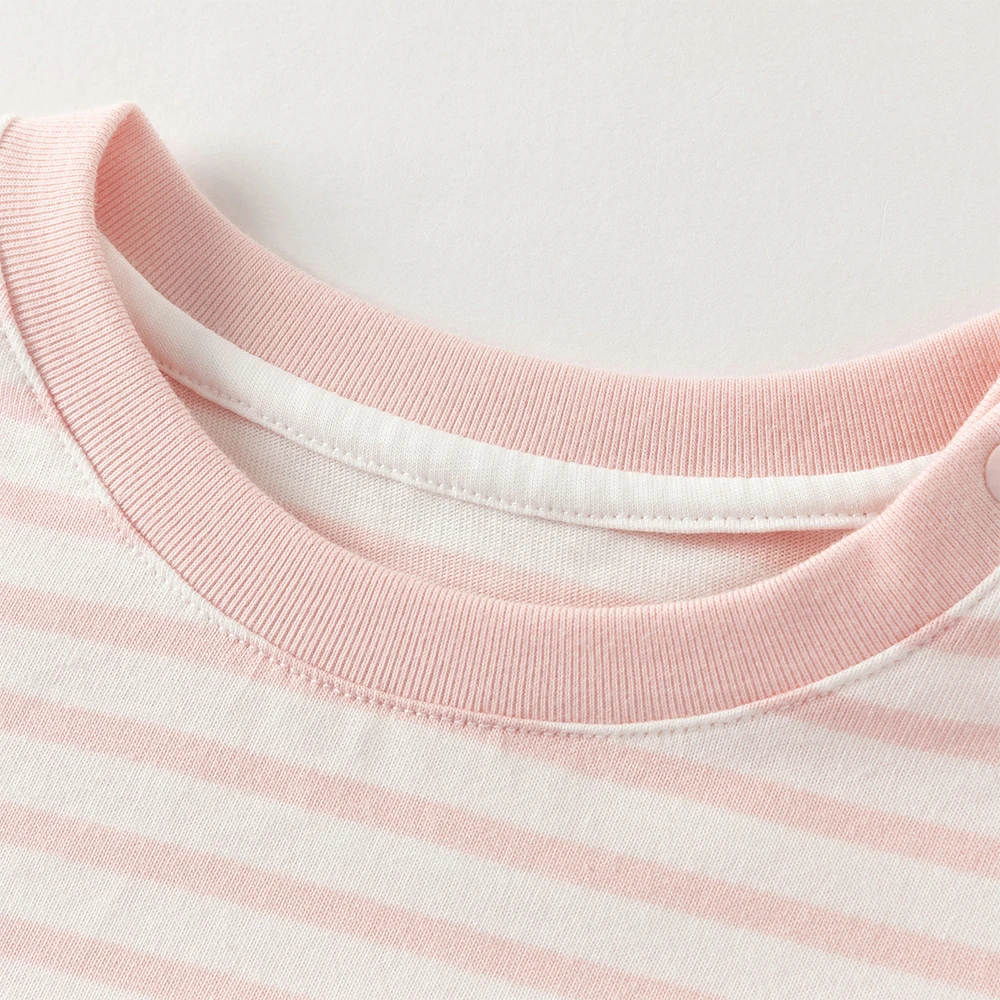 Dave Bella Children Bottoming T-shirts Spring Summer Pure Cotton Boys Girls Stripe Pullover Long Sleeves Kids Clothing DB1260806