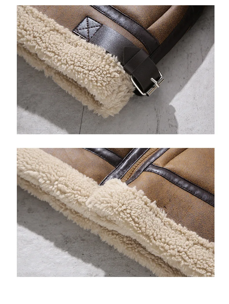 2026 Winter Kids Suede Leather Jacket Boys Girls Faux Fur Coat Thick Warm Fleece Outerwear Teen Children Top Clothes 2-15 Years