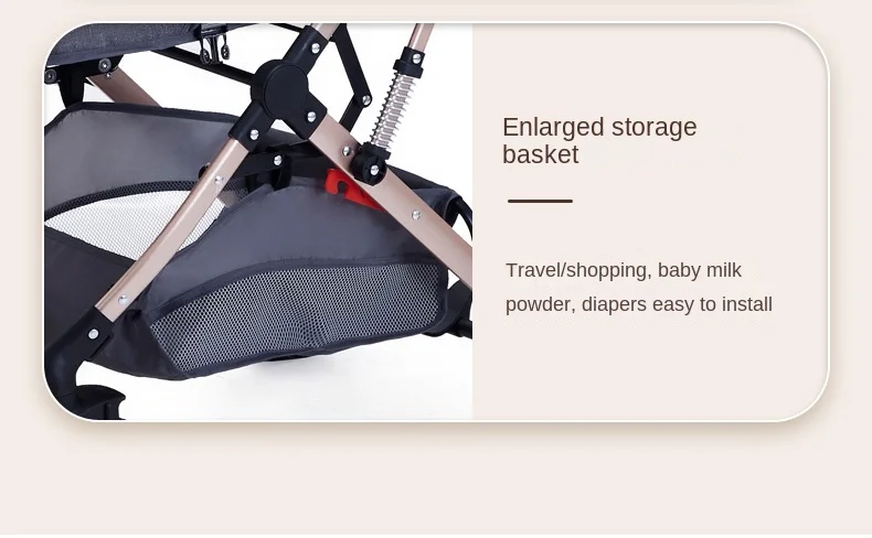 Baby Stroller: Sit-or-Lie Position, High-View Two-Way Design, Adjustable Backrest, Easy Folding, Shock Absorption, Ages 0–3
