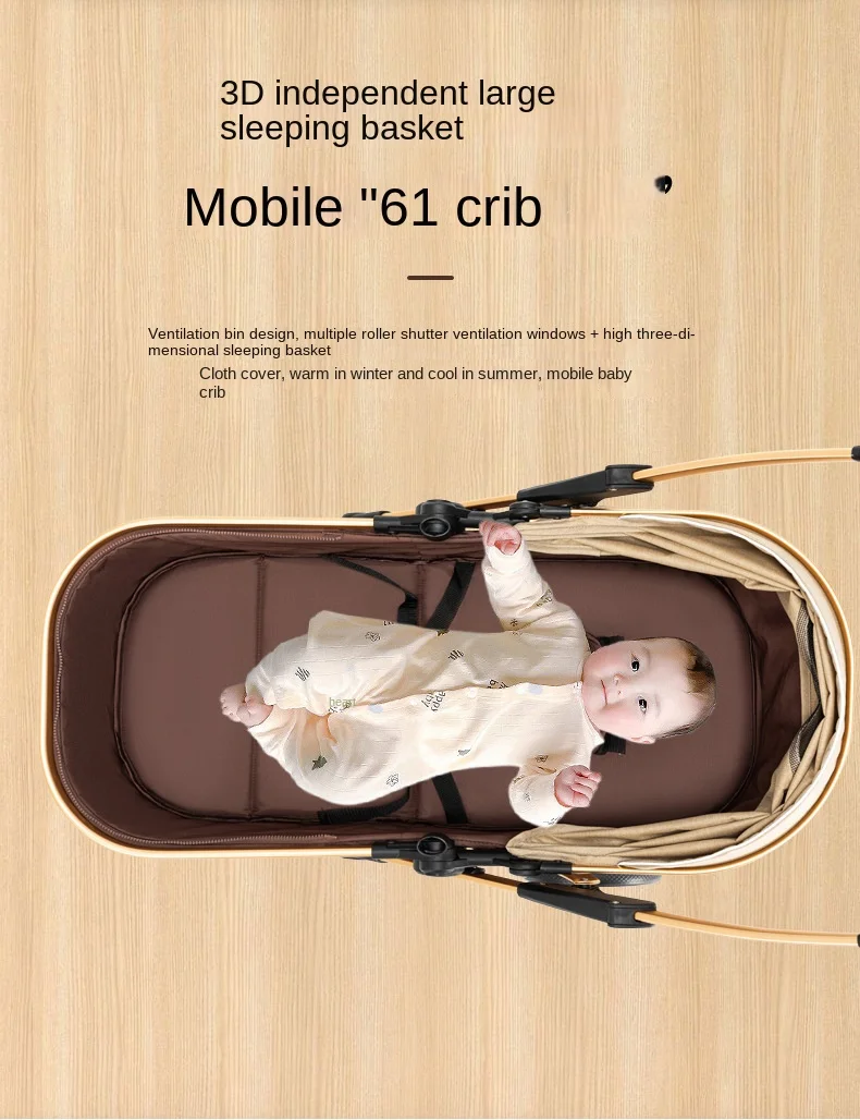 Baby Stroller: Sit-or-Lie Position, High-View Two-Way Design, Adjustable Backrest, Easy Folding, Shock Absorption, Ages 0–3