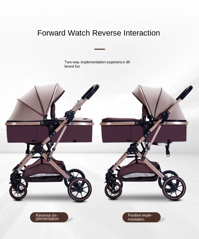 Baby Stroller: Sit-or-Lie Position, High-View Two-Way Design, Adjustable Backrest, Easy Folding, Shock Absorption, Ages 0–3